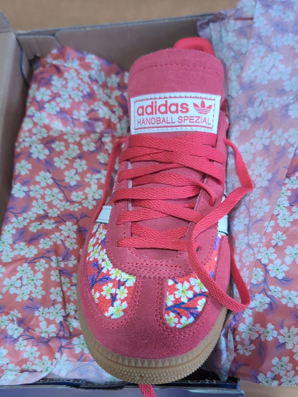 adidas Handball Spezial Women’s Pink Floral Suede Sneakers